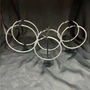 Elegant faux diamond Hoop Earrings